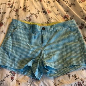 Blue and White Gingham Shorts